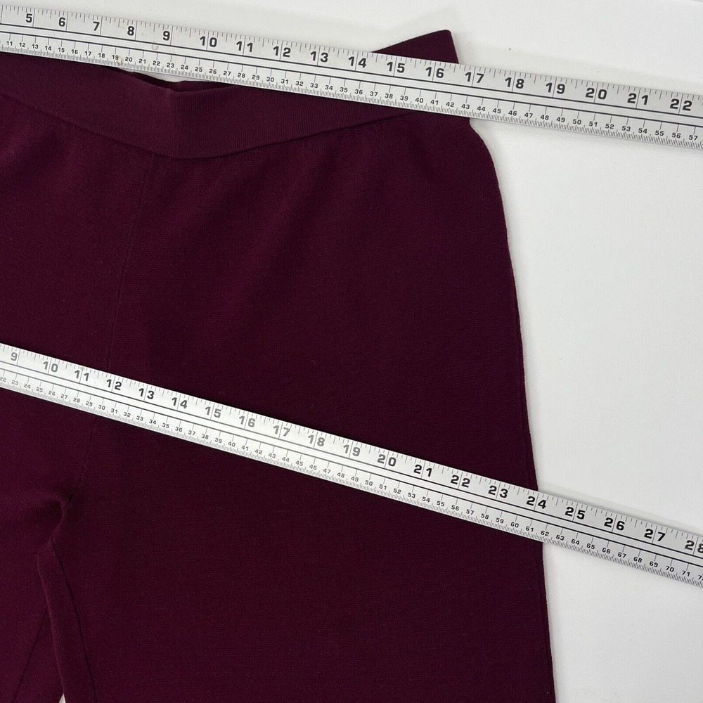 Ann Taylor Thick Knit Crop Pants Maroon Merlot Pull On - Picture 7 of 12
